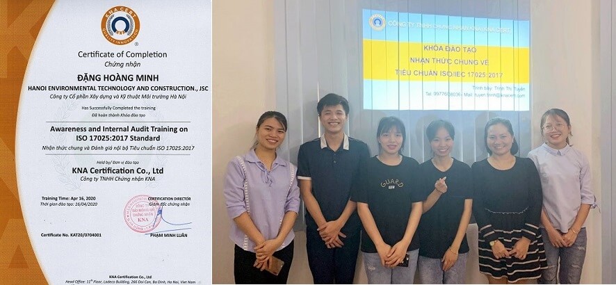 Đào tạo ISO 17025:2017 cho Công Ty CP Xây Dựng và Kỹ Thuật Môi Trường Hà Nội