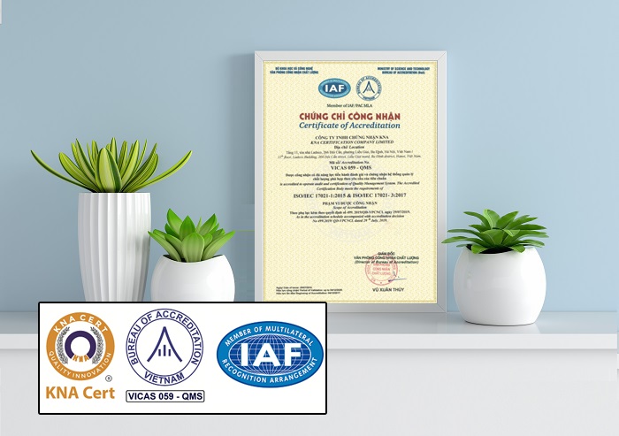 Mẫu giấy chứng nhận ISO 9001:2015