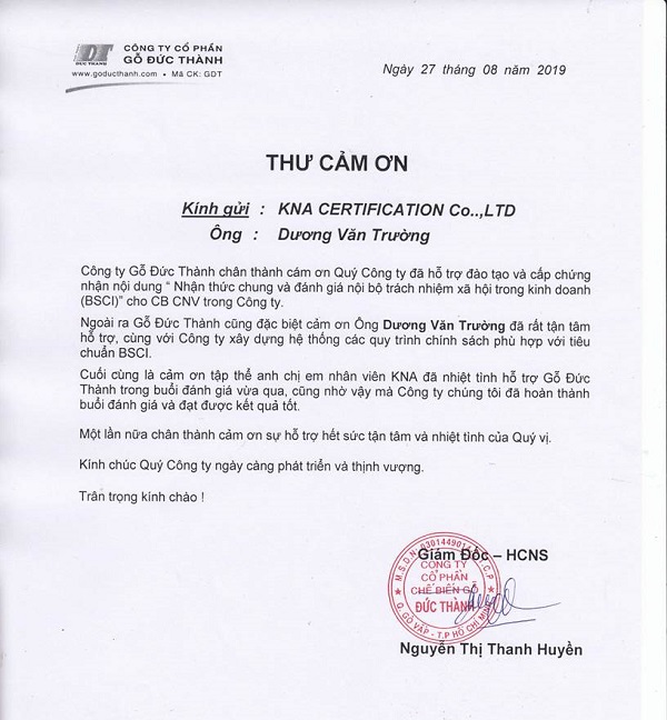 BSCI CHO GỖ ĐỨC THÀNH