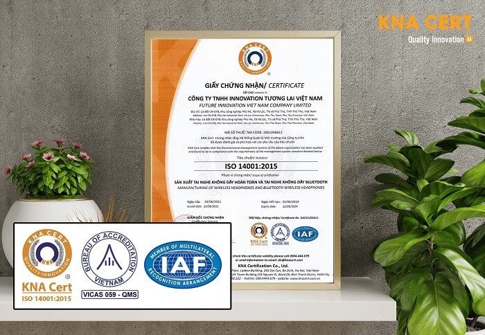 chứng chỉ ISO 14001:2015