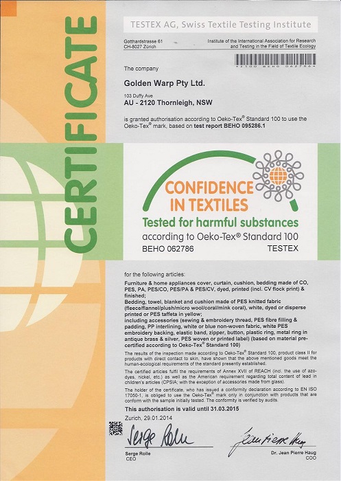CHỨNG NHẬN OEKO TEX 100
