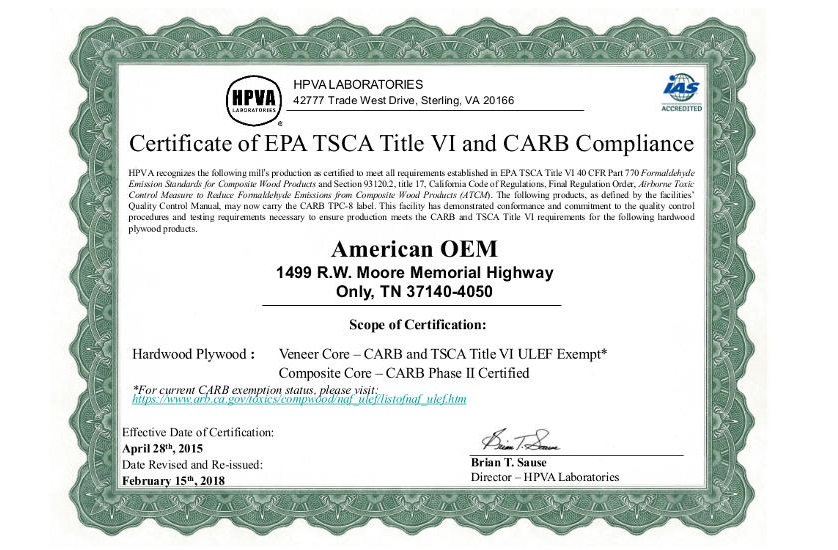 CHỨNG NHẬN CARB P2