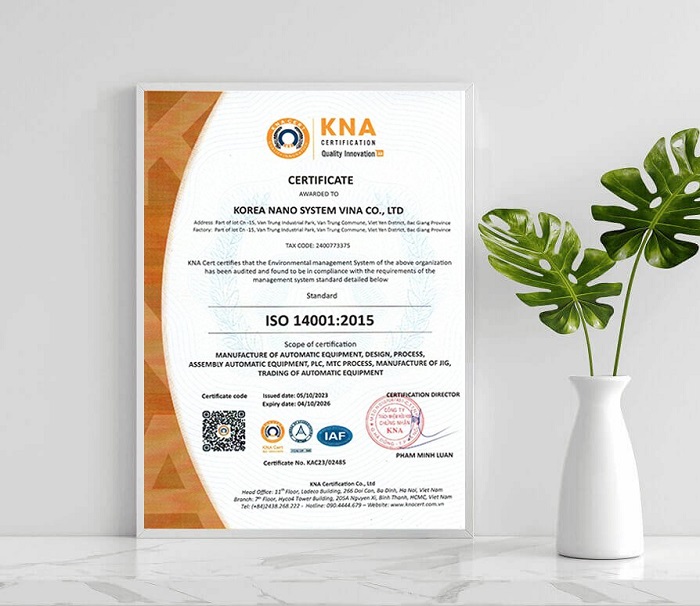 chứng nhận iso 14001:2015