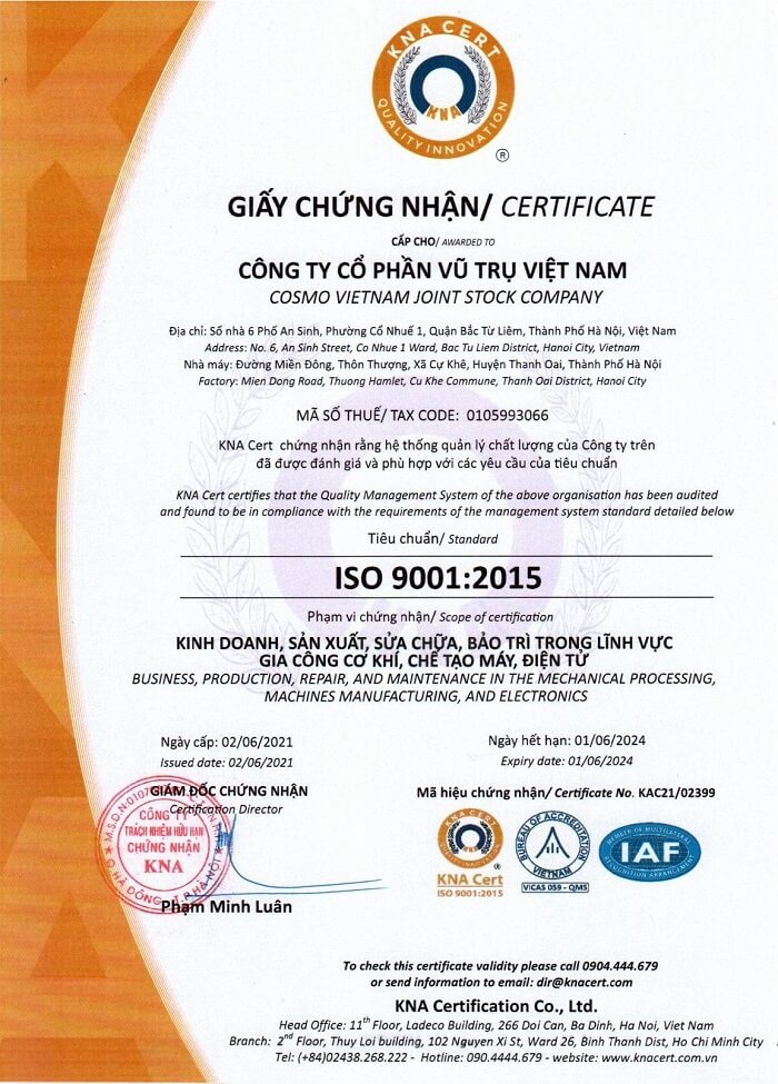 CHỨNG NHẬN ISO 9001:2015
