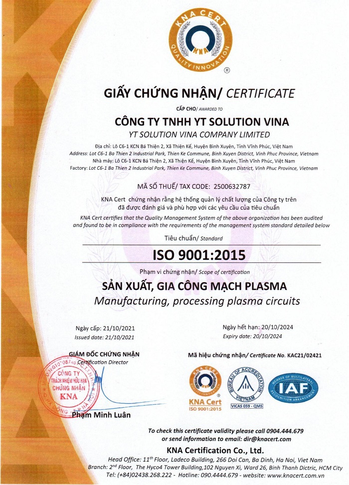 chứng nhận iso 9001 2015