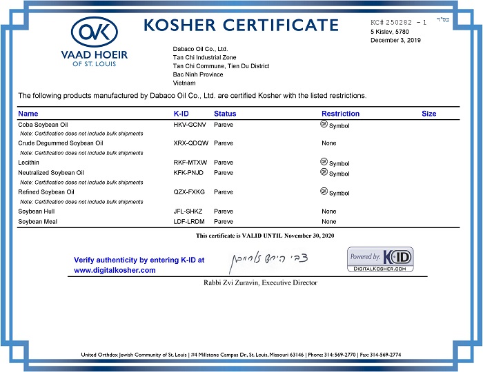 Công ty TNHH Dầu thực vật Dabaco