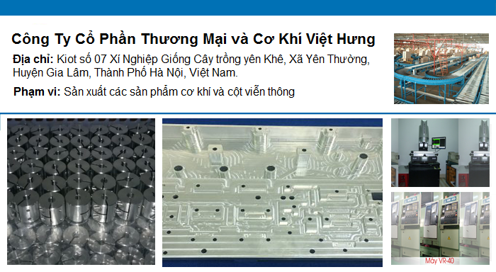 công ty cổ phần cơ khí việt hưng
