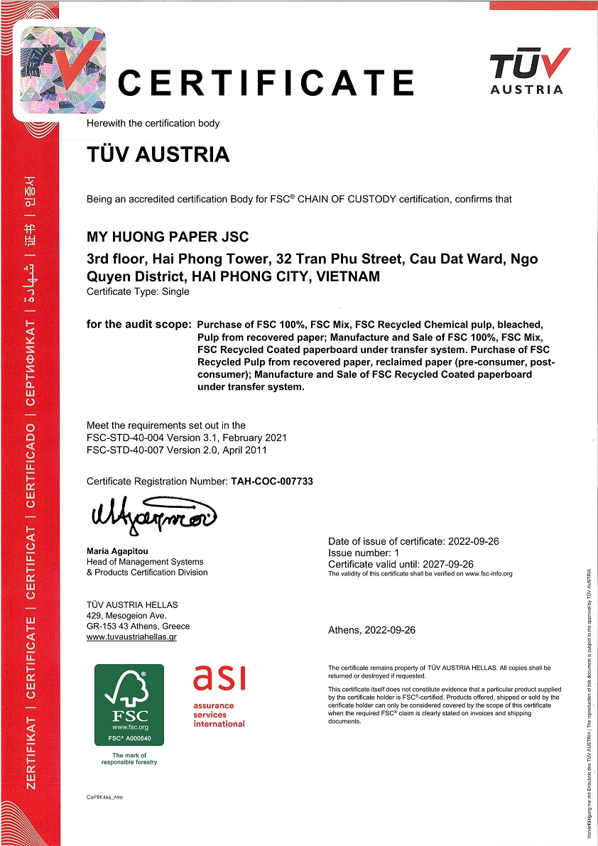 giấy chứng nhận fsc coc