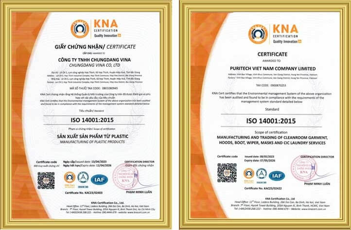 chứng nhận iso 14001:2015