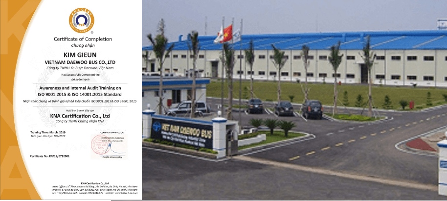KNA 在越南Daewoo公共汽车有限公司展开ISO 14001:2015培训