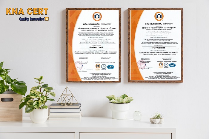 mẫu giấy chứng nhận ISO 9001:2015