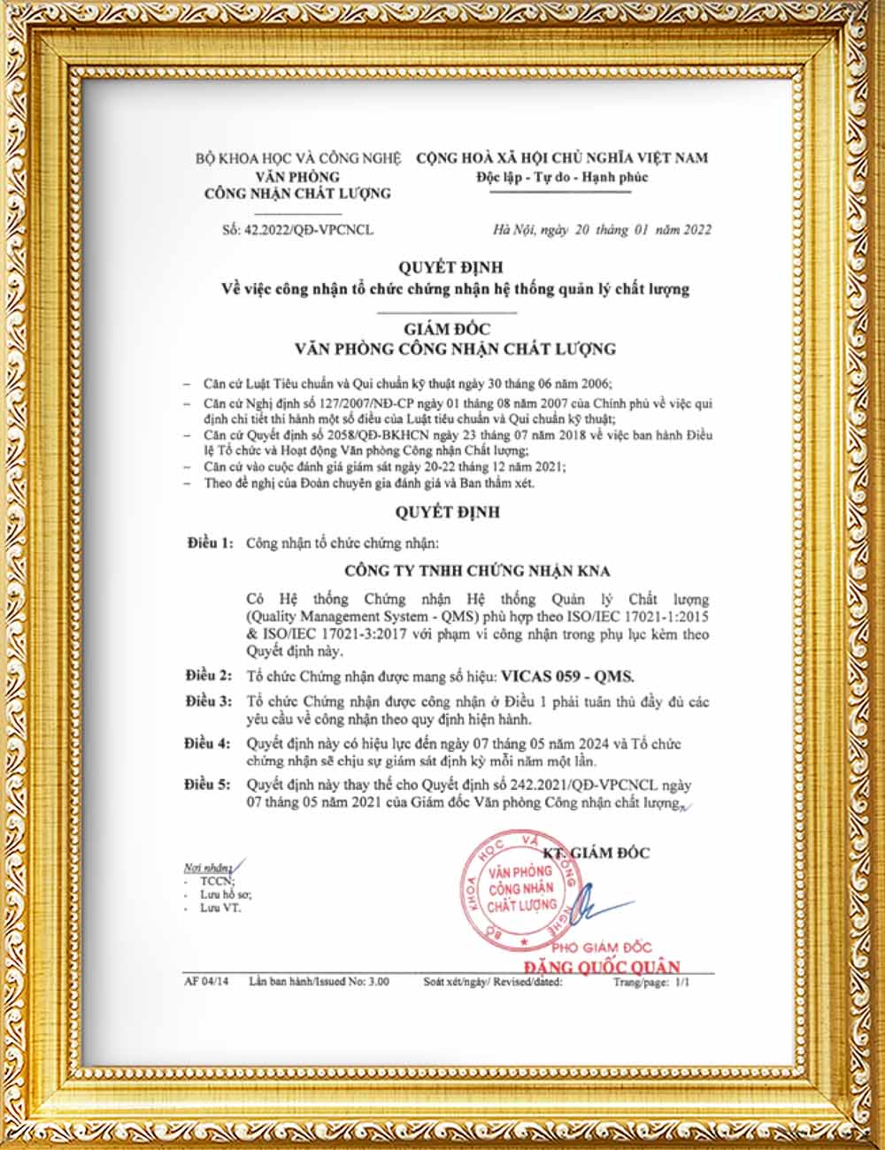 chứng nhận iSO 17021-1, ISO 17021 - 3